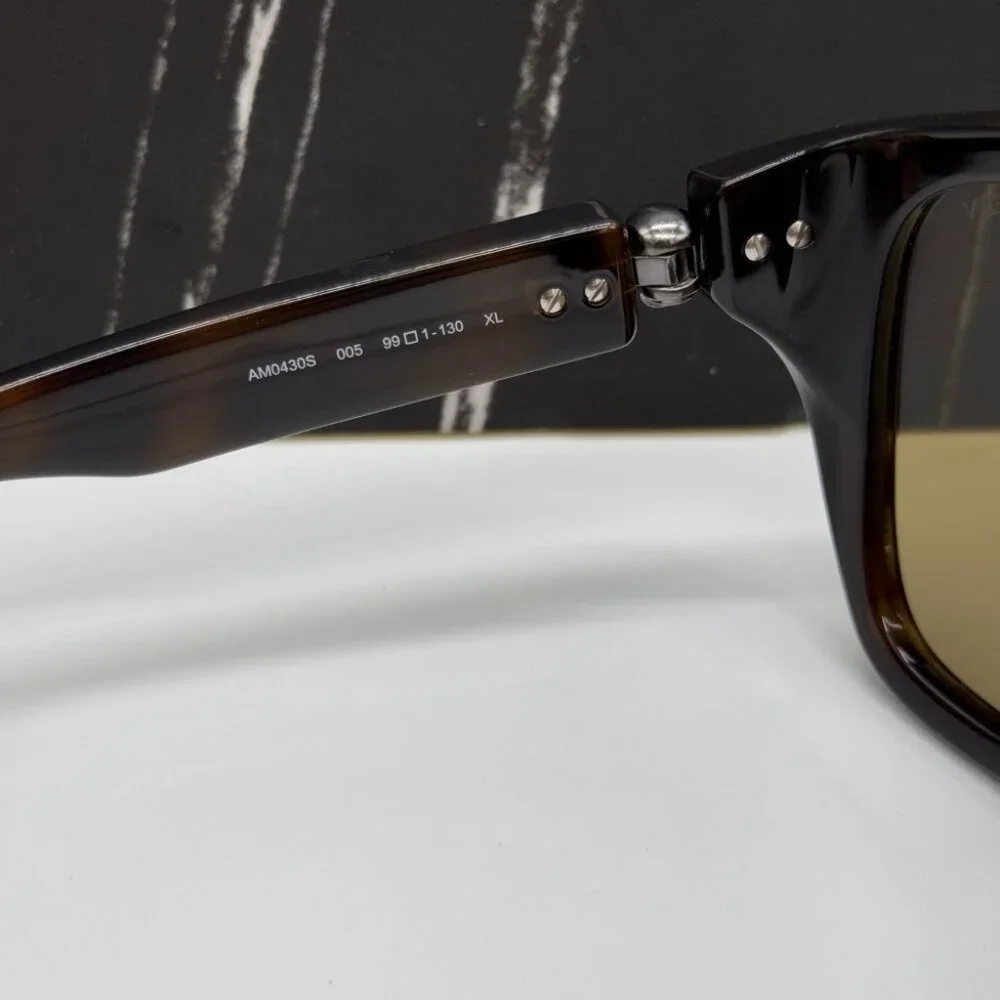 NEW AM0430S 005 ALEXANDER MCQUEEN HAVANA SHIELD UNISEX SUNGLASSES